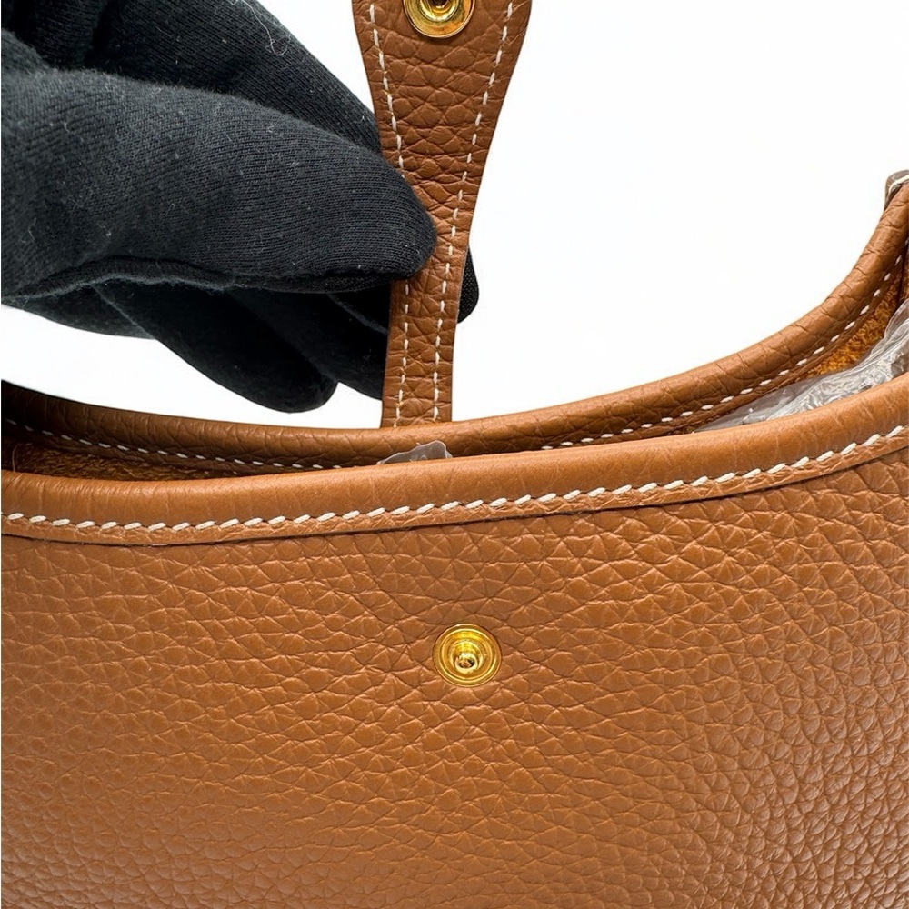 💞Authentic💞Hermès Mini Evelyne TPM Gold/Brown - Picture 4 of 15